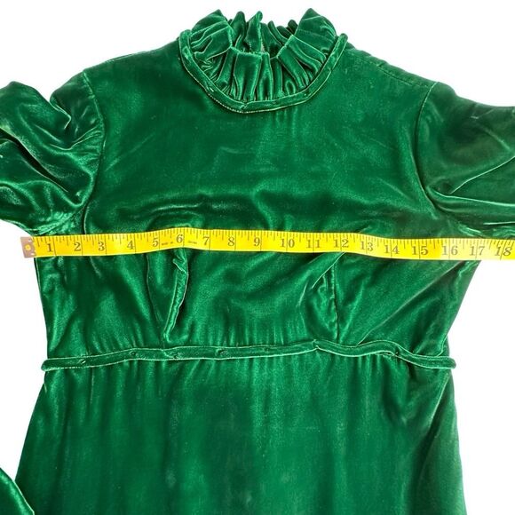 Vintage Green Velvet 60’s Maxi Dress Size 10 - Picture 10 of 17